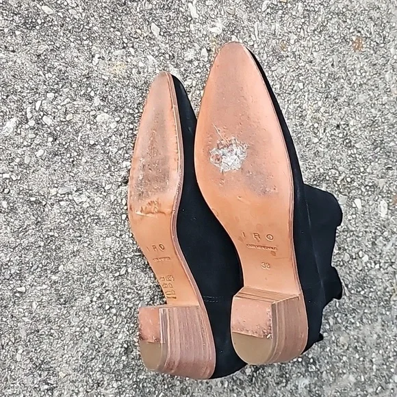 IRO YVETTE ANKLE BOTTIES WESTERN STYLE BLACK SUEDE SIZE 38 (US 8)